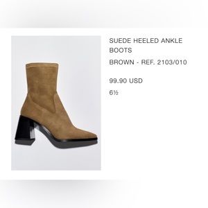 ZARA suede ankle boots Size 37